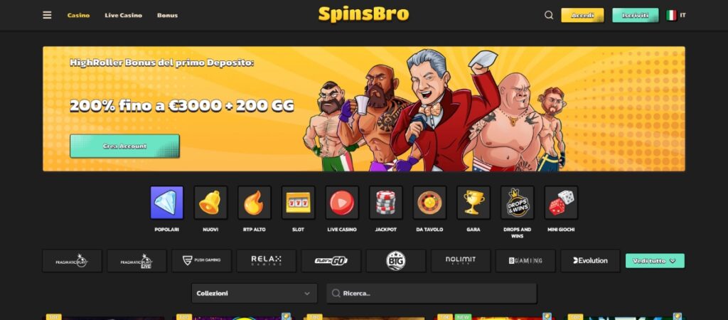 spinsbro casino giochi