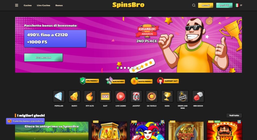 spinsbro casino hero